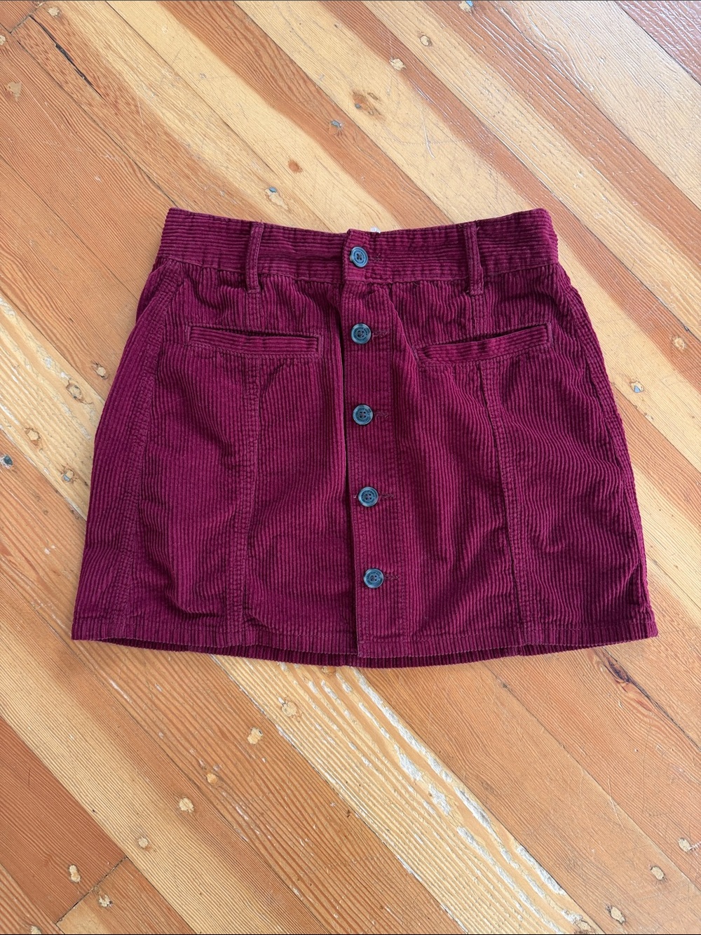 American Eagle Maroon Corduroy Skirt 2